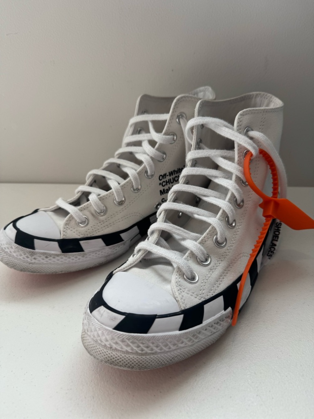Off-White x Converse Chuck 70 Hi White Black Orange Men’s 8 Women’s 10 Virgil